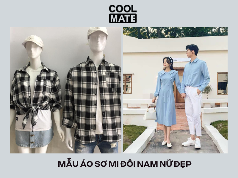 Mẫu áo sơ mi đôi nam nữ đẹp kết hợp cực ăn ý cho các couple