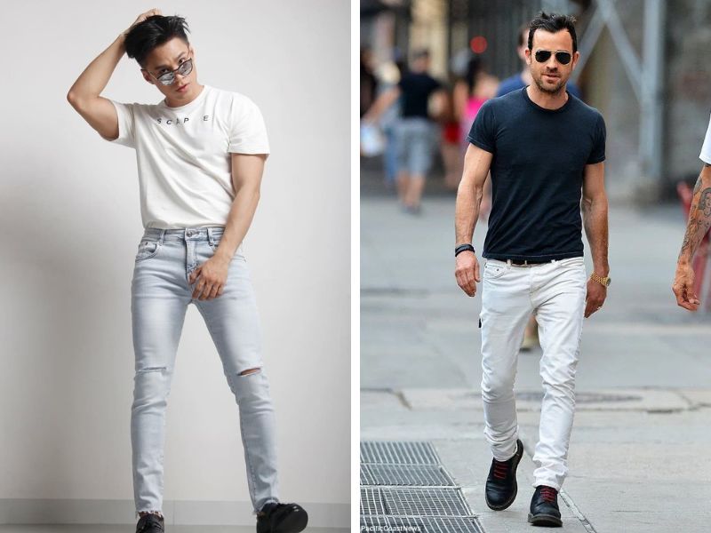 Bộ đôi áo phông quần jeans kinh điển cho phong cách retro