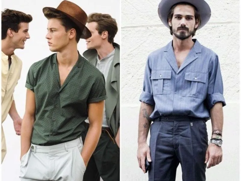 Áo sơ mi cuban và quần âu cho retro style vào  những ngày hè