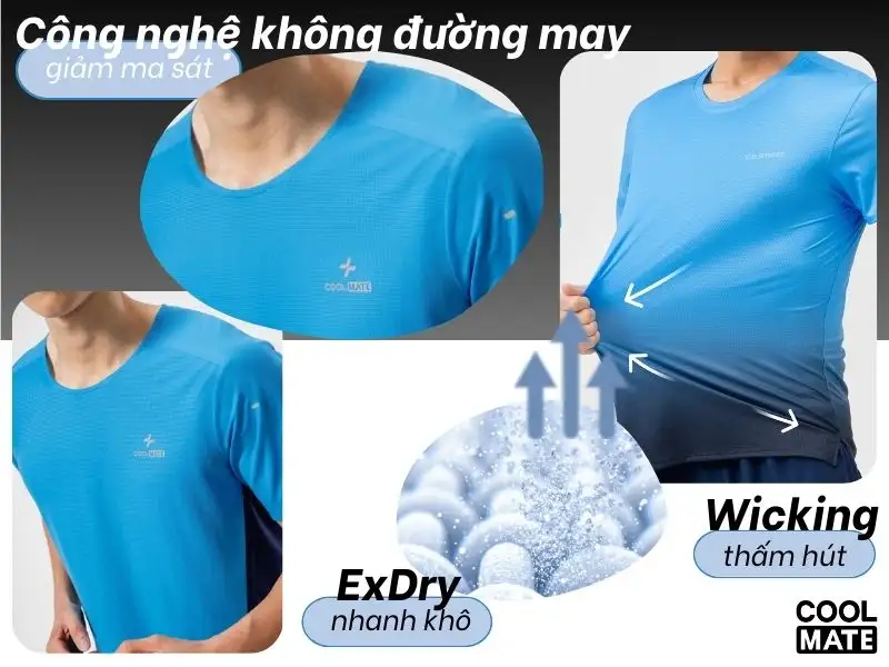 Công nghệ sản xuất của áo thể thao Polyester nam Coolmate 