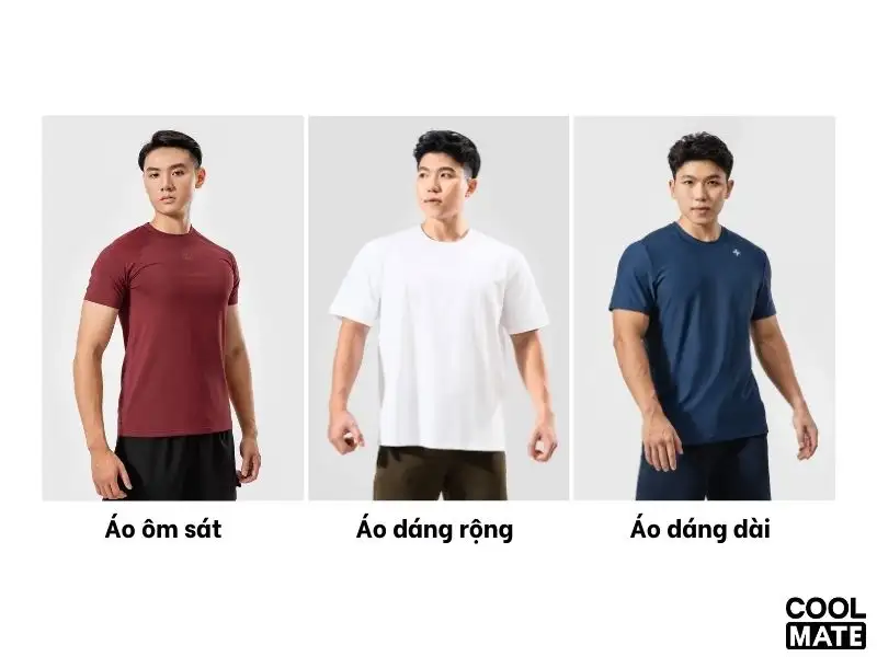 Các form dáng áo tập gym Coolmate