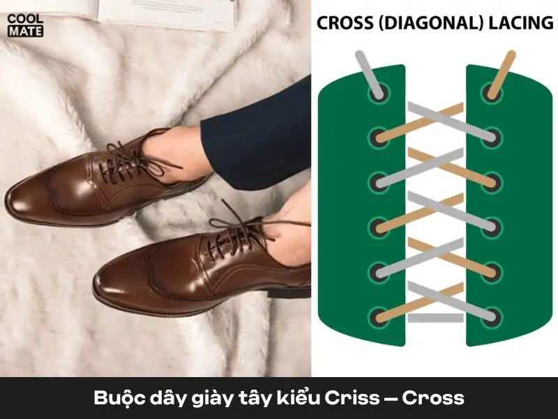 Cách buộc dây giày tây kiểu Criss-Cross đơn giản nhưng đẹp mắt