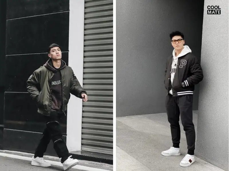 Áo khoác và áo hoodie cùng quần jogger