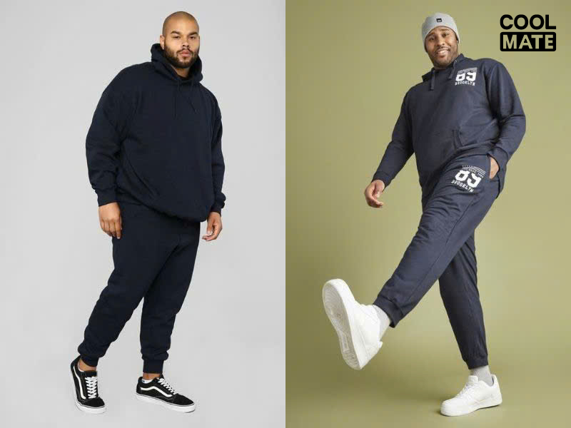 Mặc áo hoodie cùng quần jogger