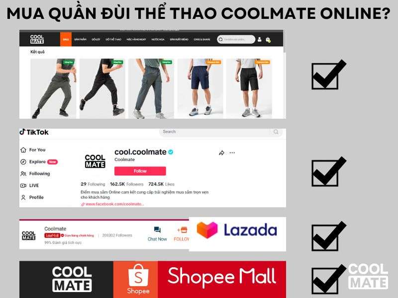 Coolmate có mặt trên hầu hết các trang mua sắm đồ online Việt Nam