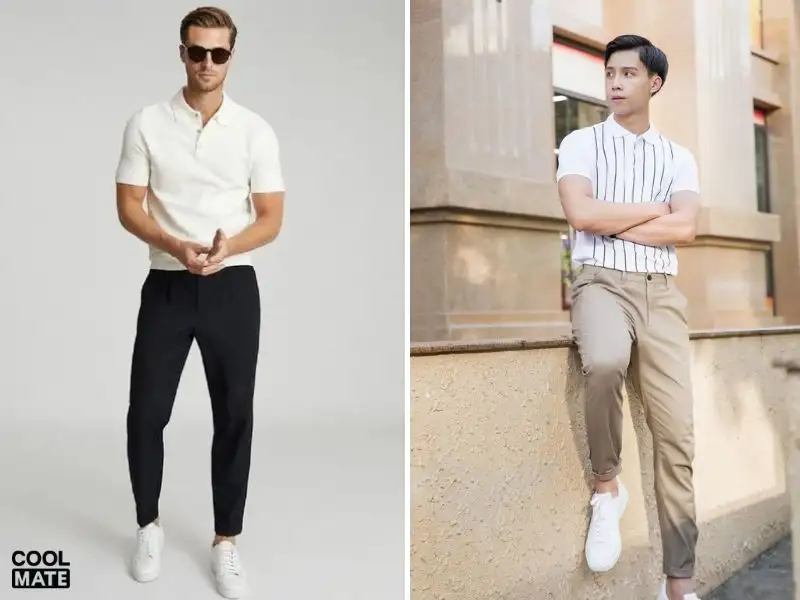 Áo polo mix&match quần kaki ống côn: Xây dựng gu thời trang trưởng thành, lịch lãm