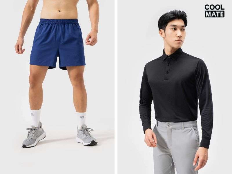 Trọn bộ áo polo dài tay và quần short từ Coolmate