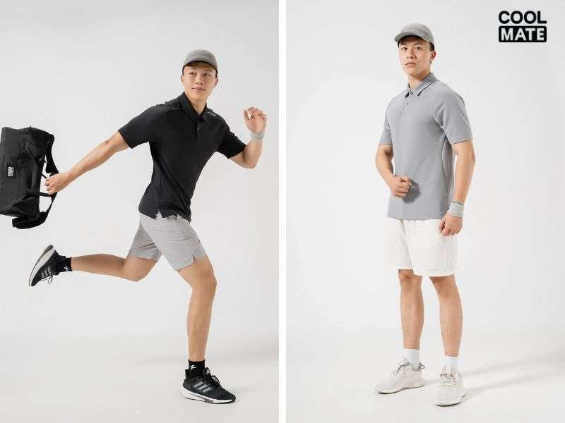 Outfit áo polo - quần short cực năng động