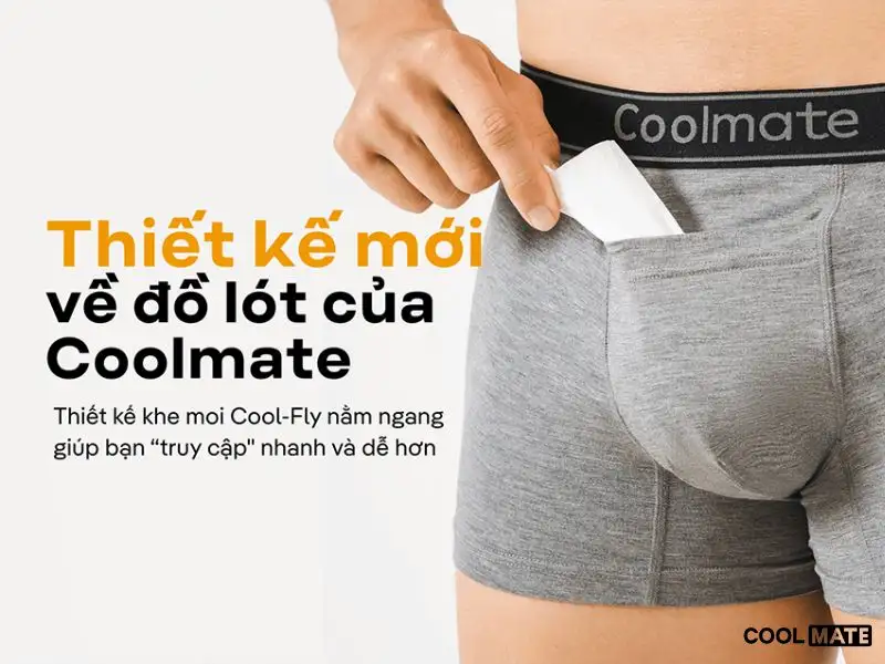 Thiết kế khe moi Cool-Fly mới của quần lót nam màu xám