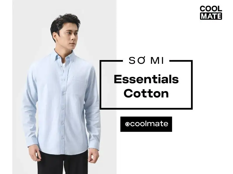 Áo Sơ Mi Dài Tay Essentials Cotton