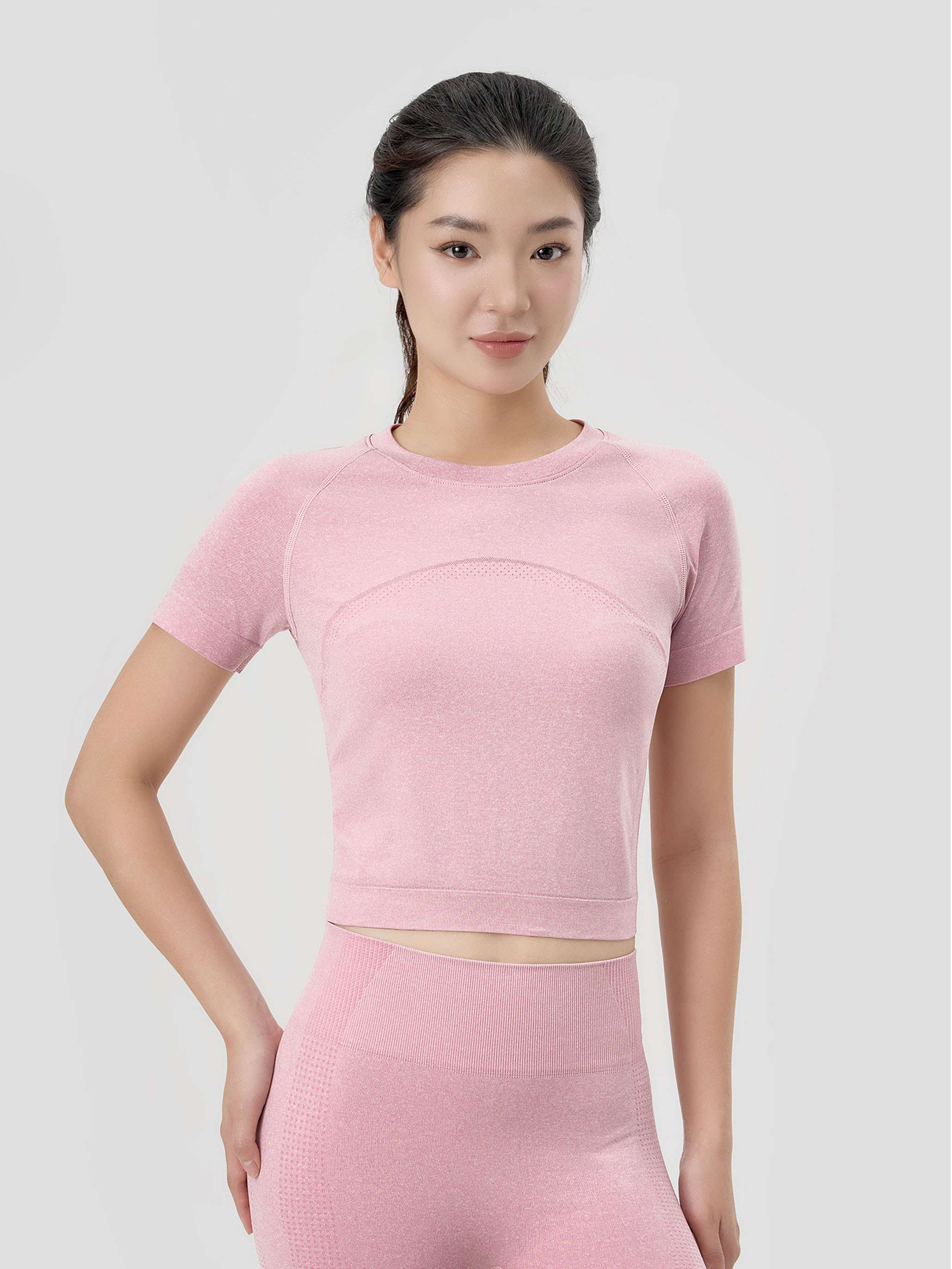 Croptop thể thao Vital Seamless - Hồng