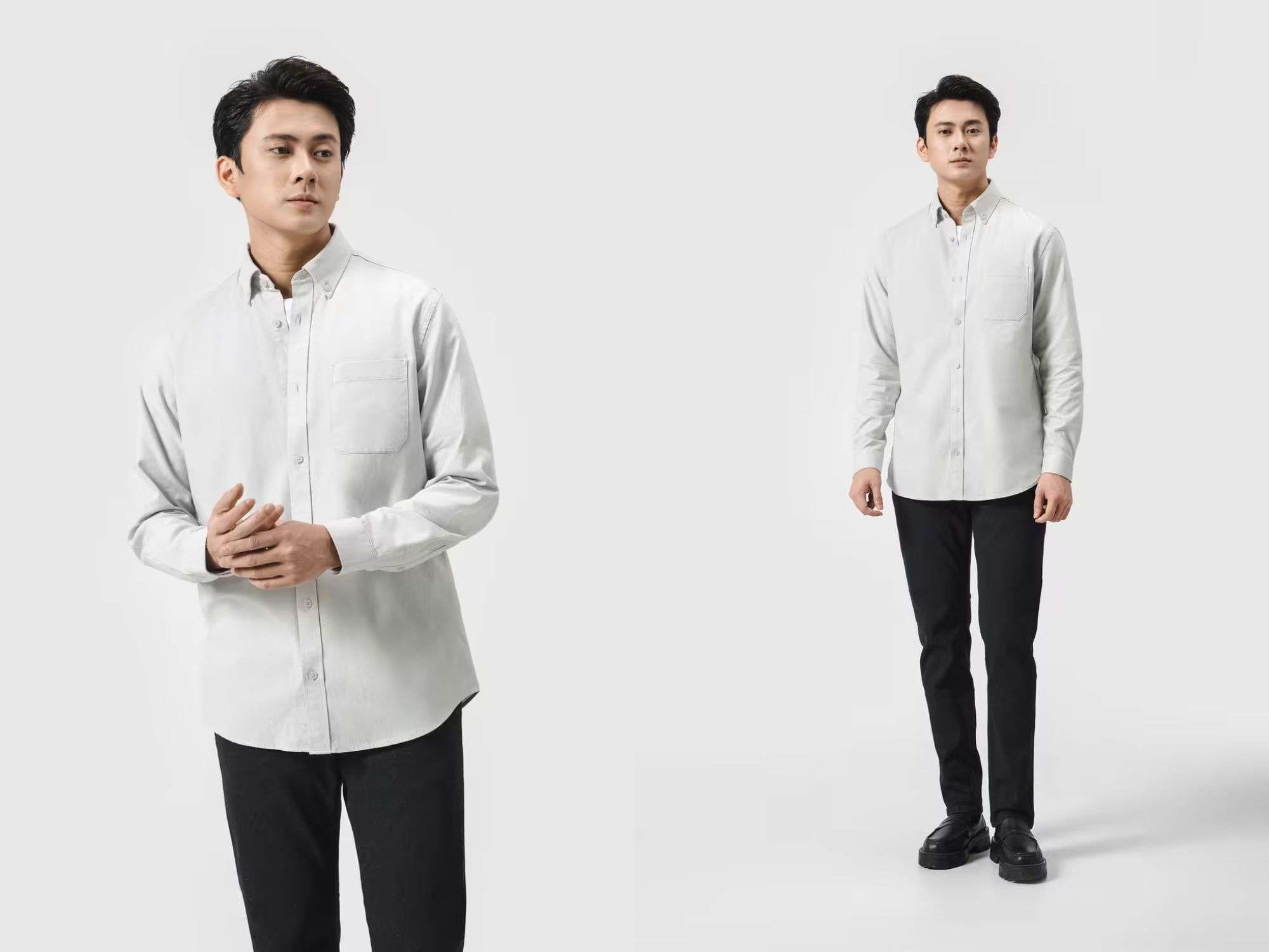 Áo Sơ Mi Dài Tay Essentials Cotton