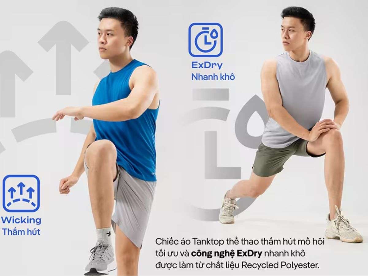 Kết hợp 2 công nghệ Ex-dry và  Wicking