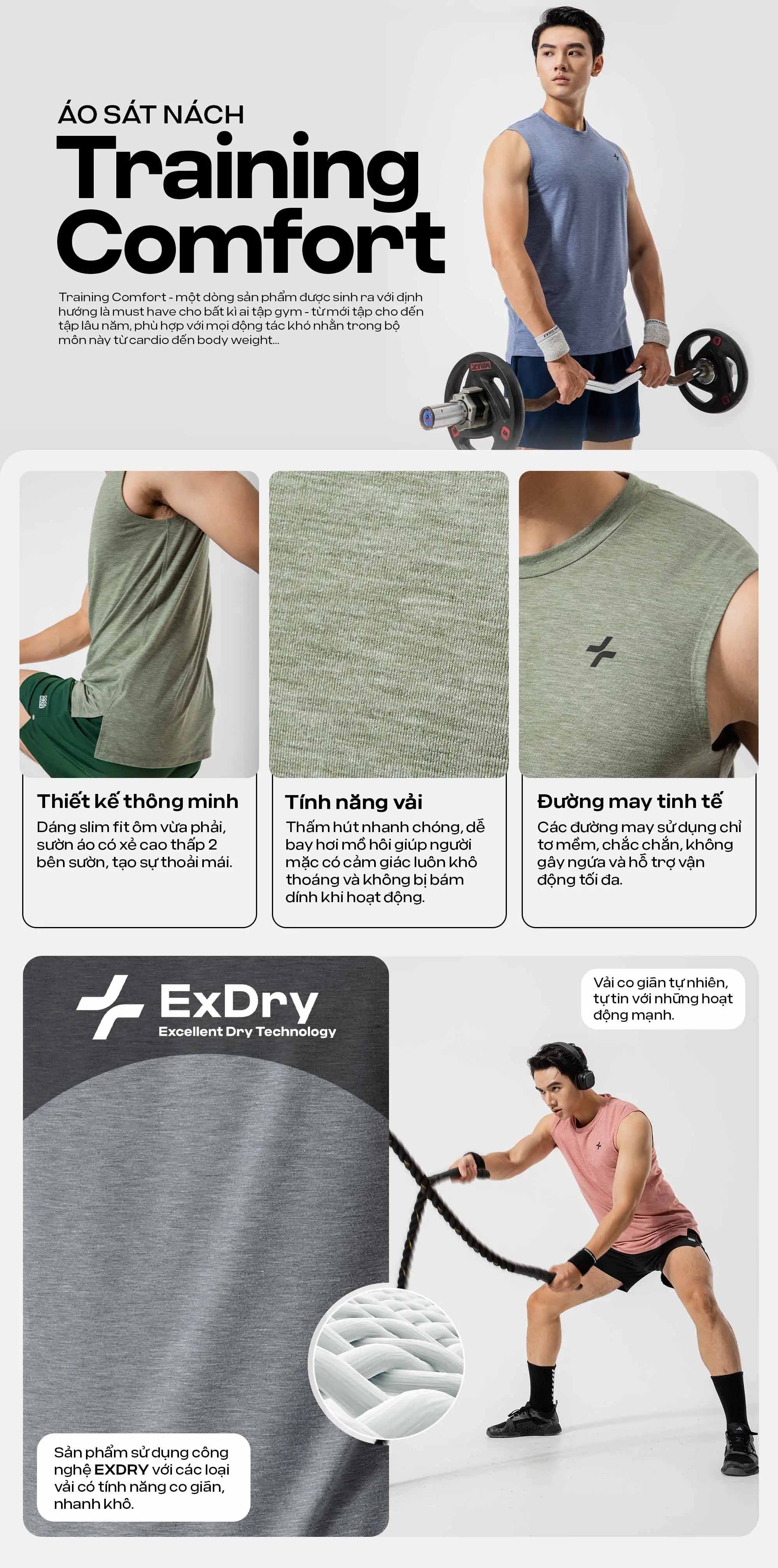 Thông tin sản phẩm Áo sát nách Training Comfort