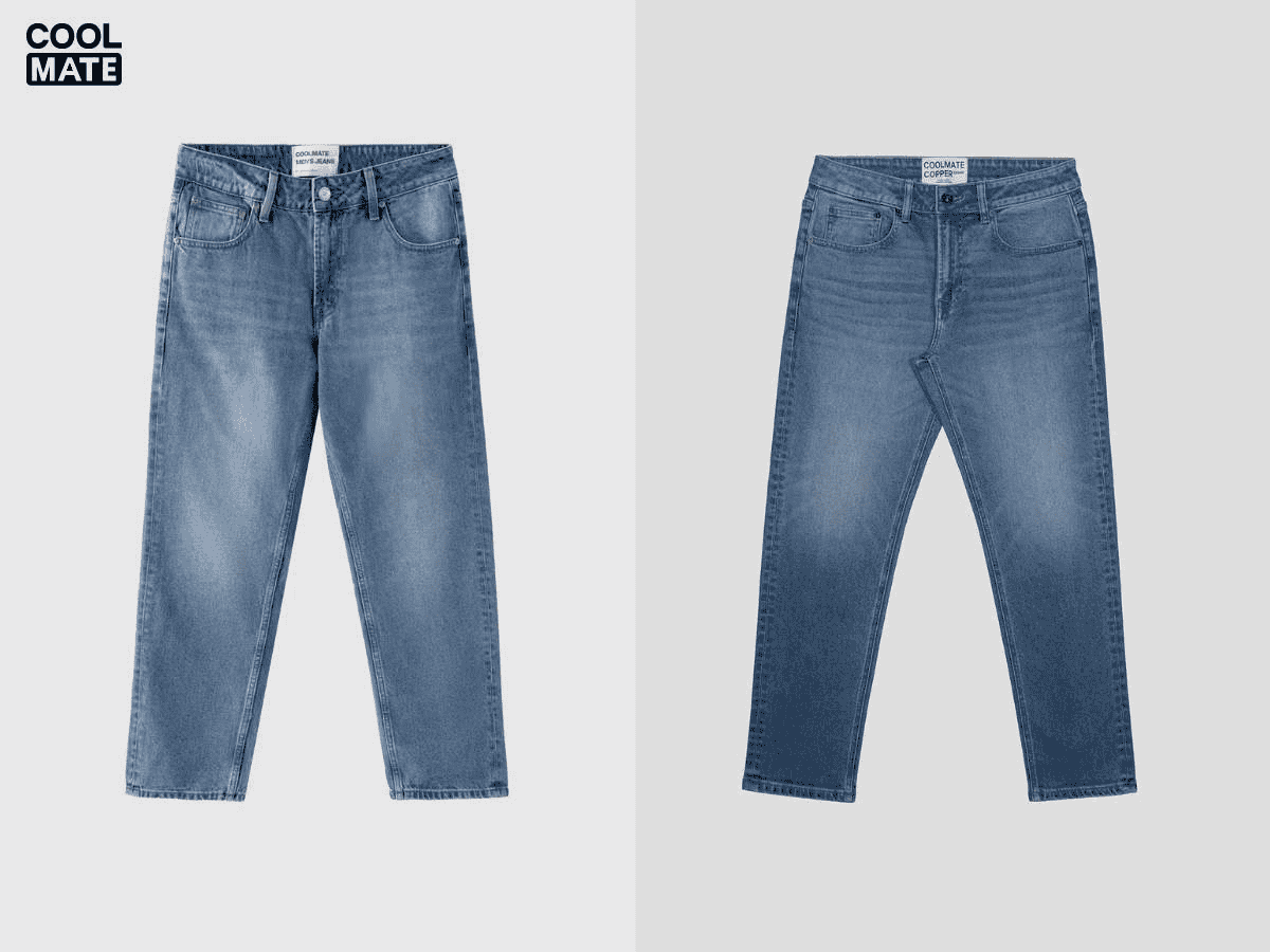 Các form quần jeans tại Coolmate