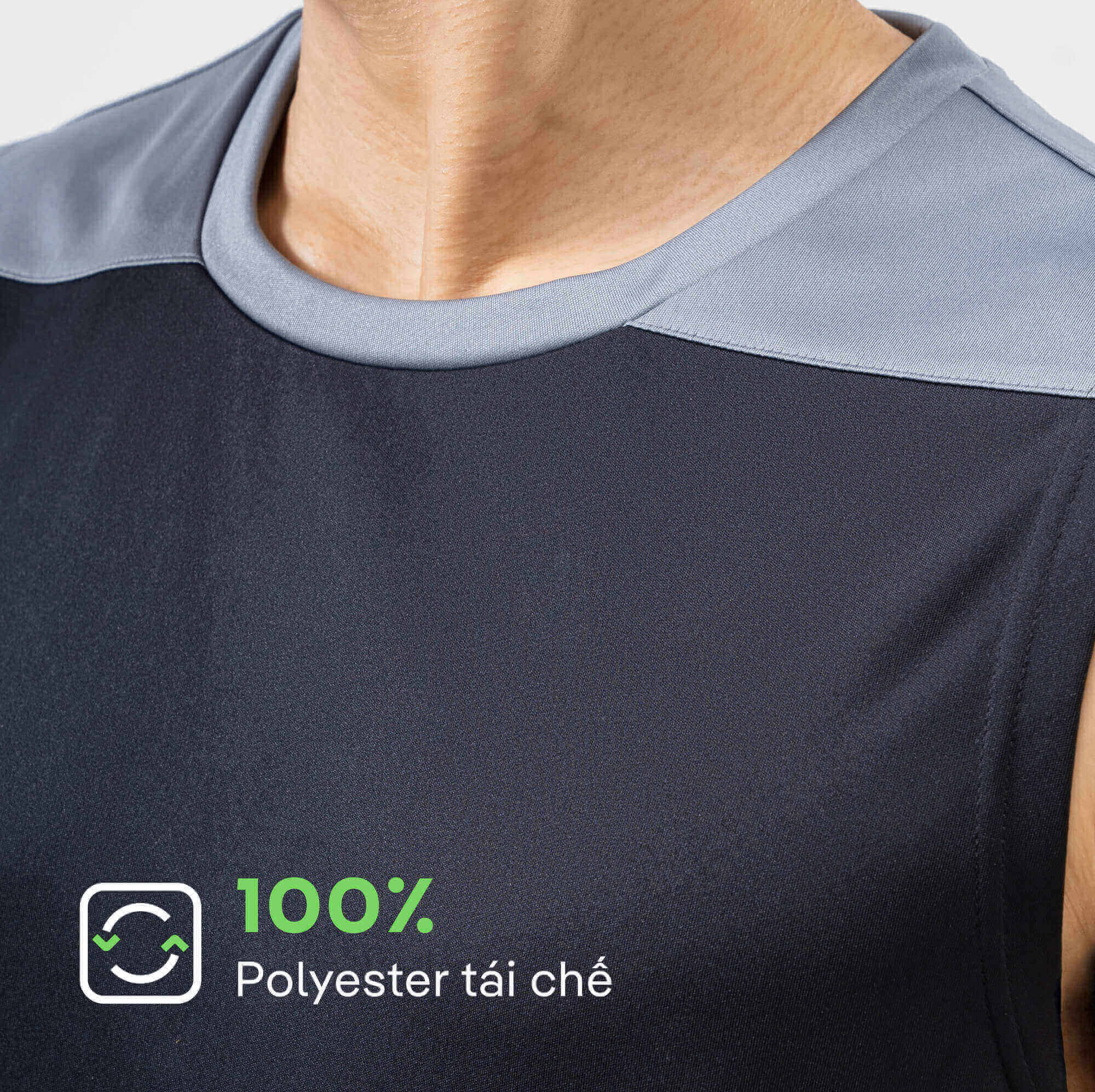 Chất liệu 100% Polyester tái chế thân thiện với môi trường của áo tanktop