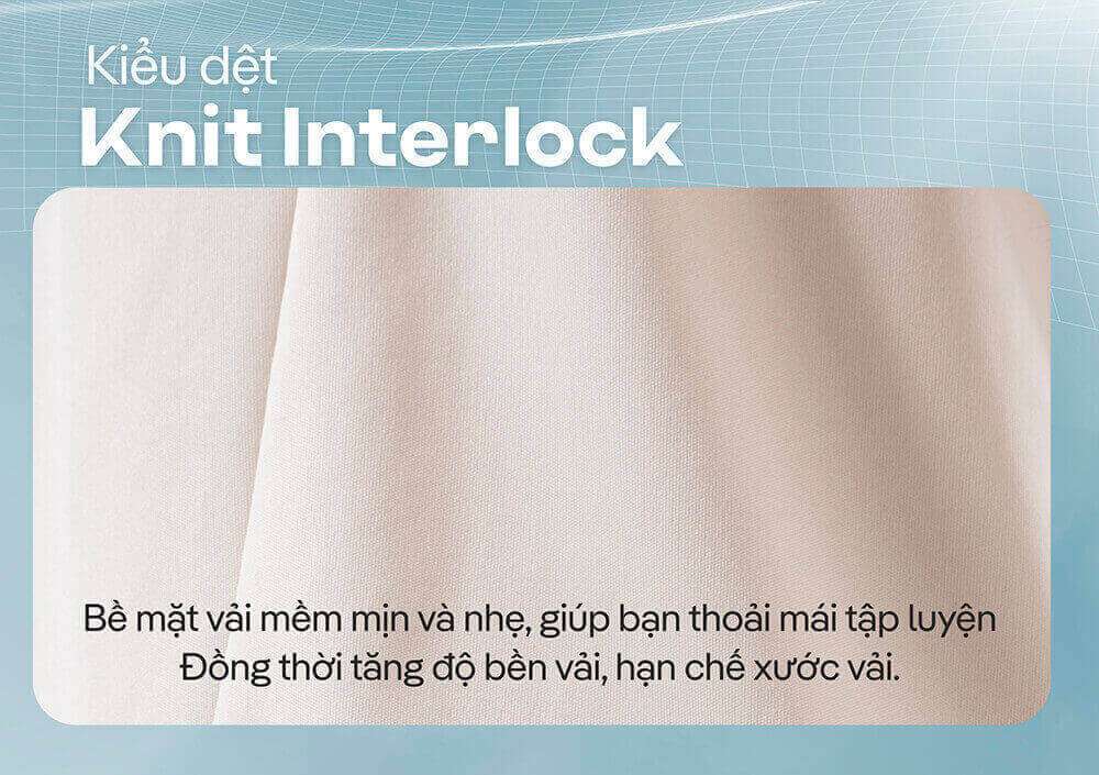 Cận cảnh chất liệu vải dệt Knit Interlock của áo tanktop Pro Active