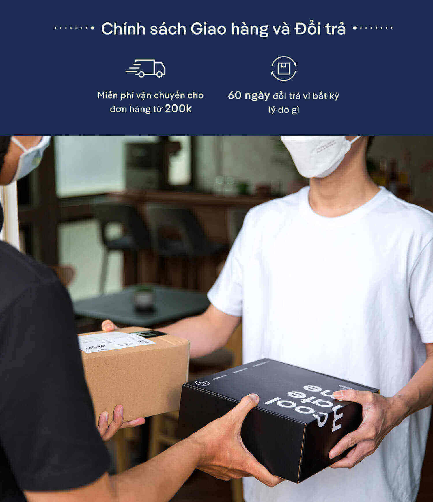 Thông tin về chính sách giao hàng và đổi trả miễn phí của Coolmate