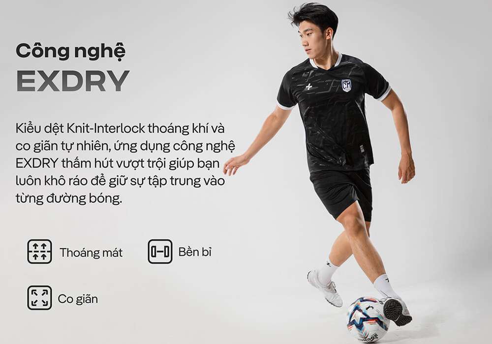 Công nghệ EXDRY thấm hút vượt trội của áo bóng đá CFA24
