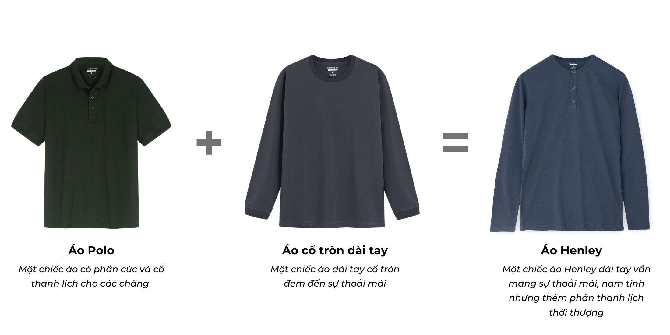 Công thức tạo nên áo Henley từ áo Polo và áo thun dài tay