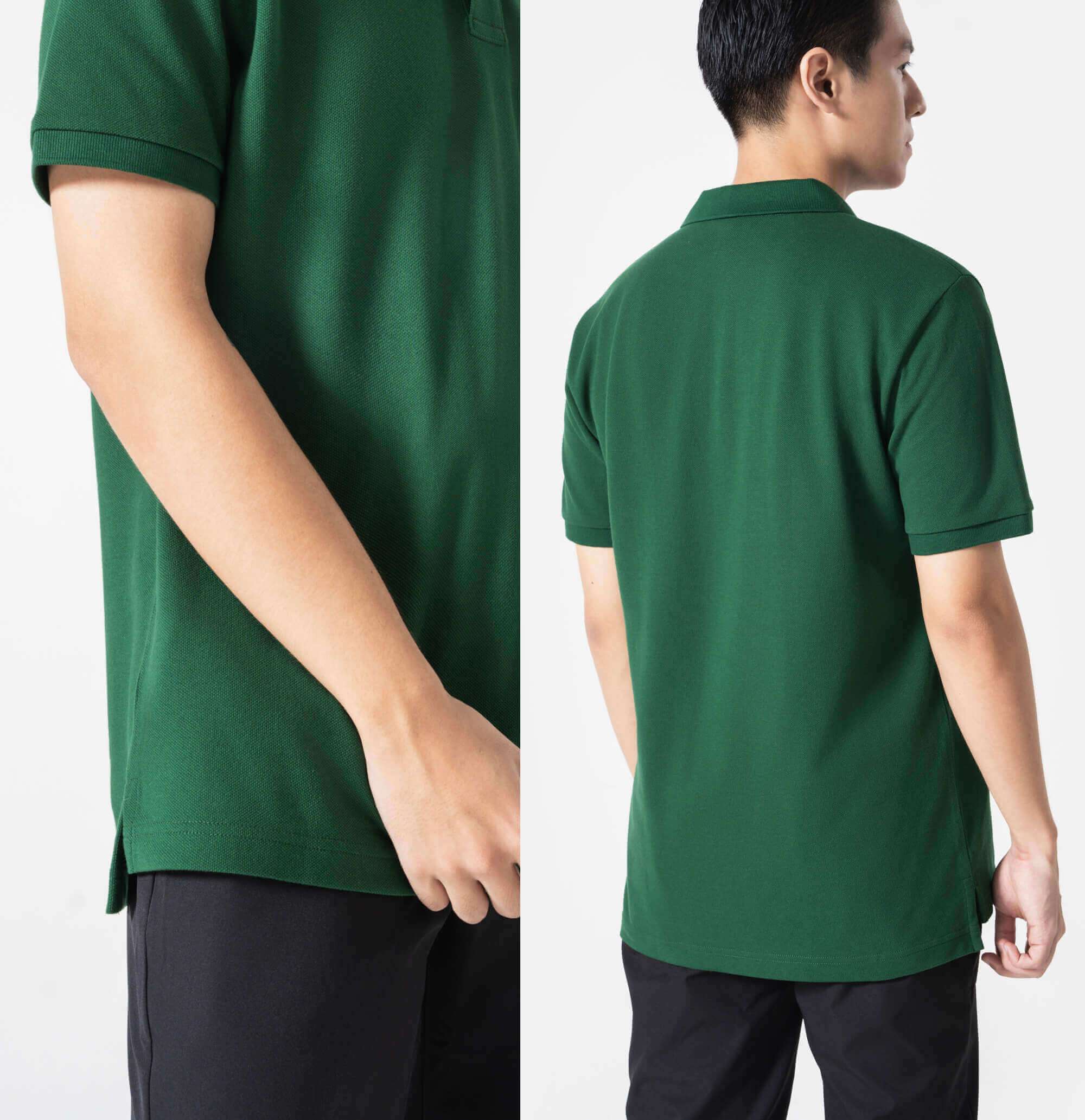 Dáng áo polo nam Pique Cotton nhìn từ phía sau