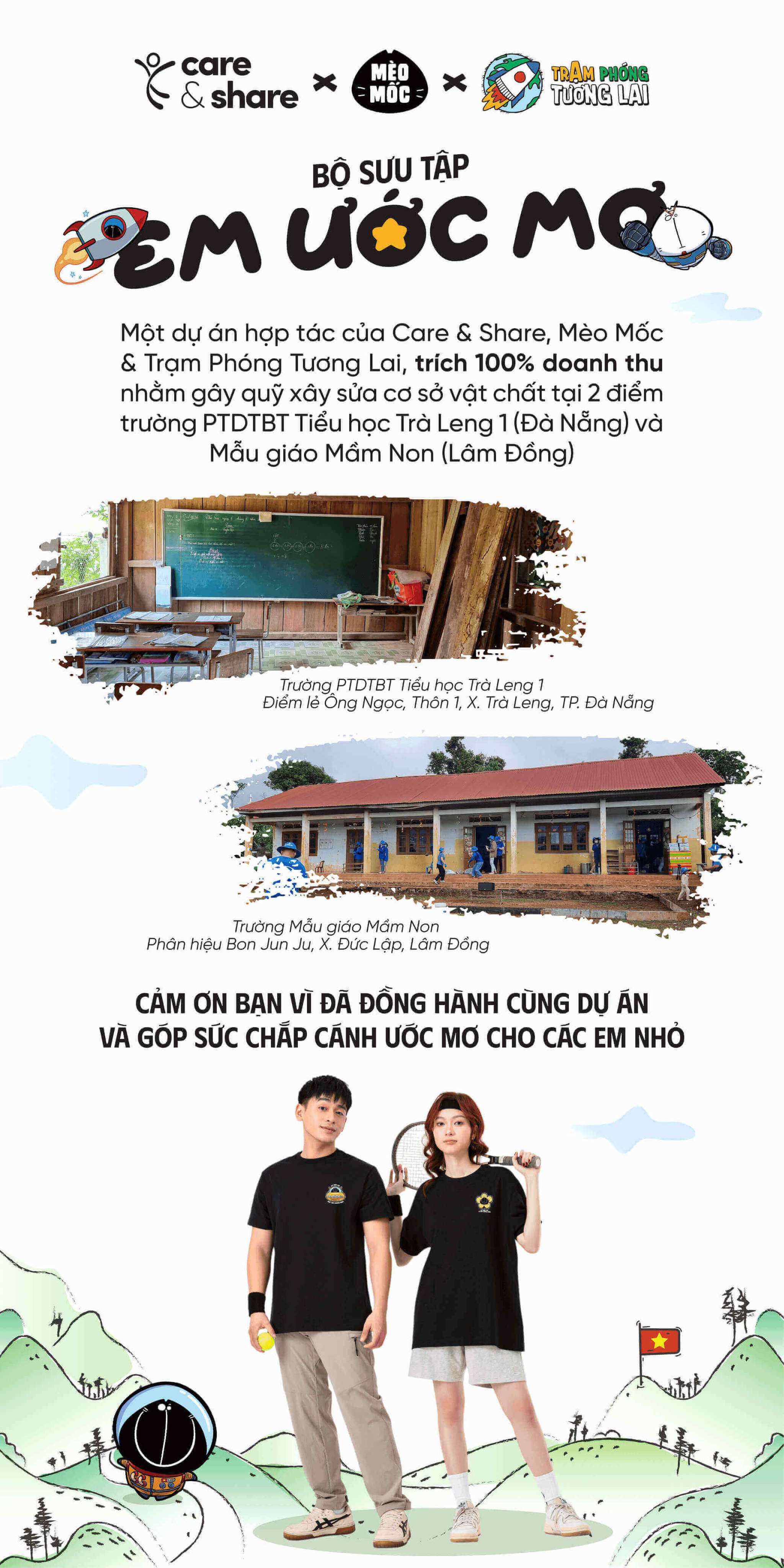 Toàn cảnh dự án Em Ước Mơ hợp tác cùng Care & Share, Mèo Mốc và Trạm Phóng Tương Lai