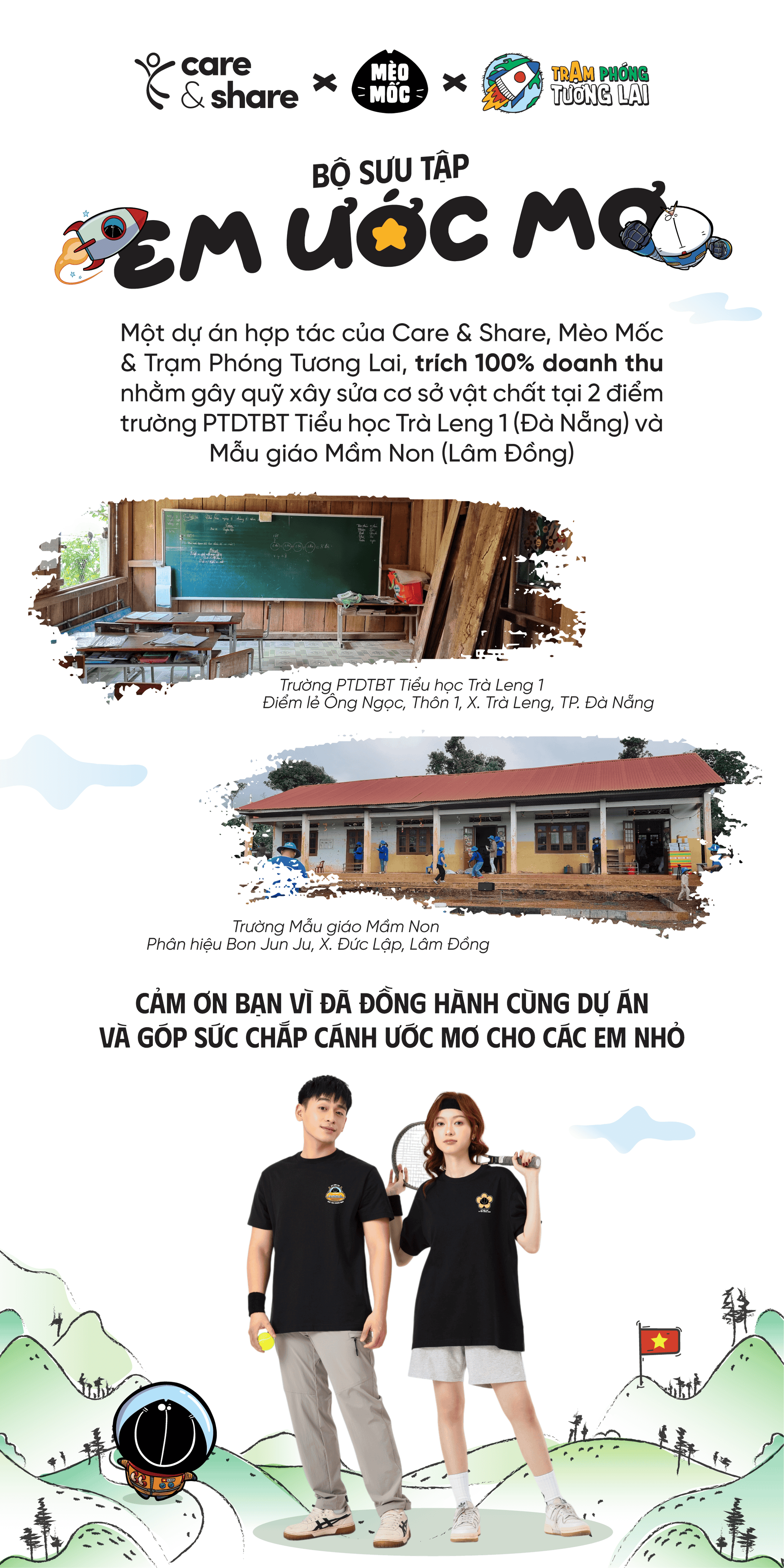 Toàn cảnh dự án Em Ước Mơ hợp tác cùng Care & Share, Mèo Mốc và Trạm Phóng Tương Lai