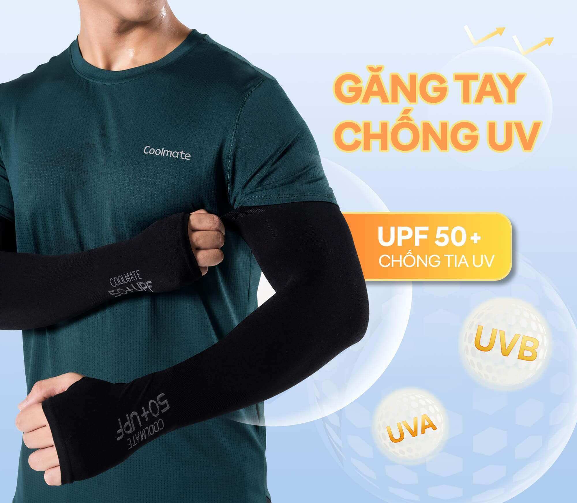 Găng tay chống UV Coolmate với chỉ số UPF 50+