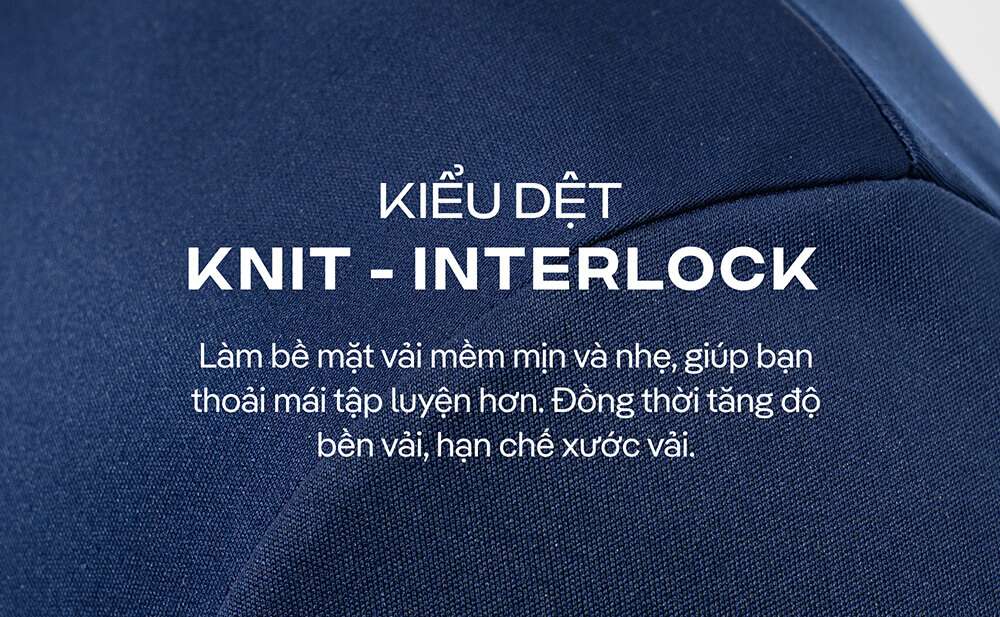 Kiểu dệt Knit-Interlock của áo thể thao Active Basics