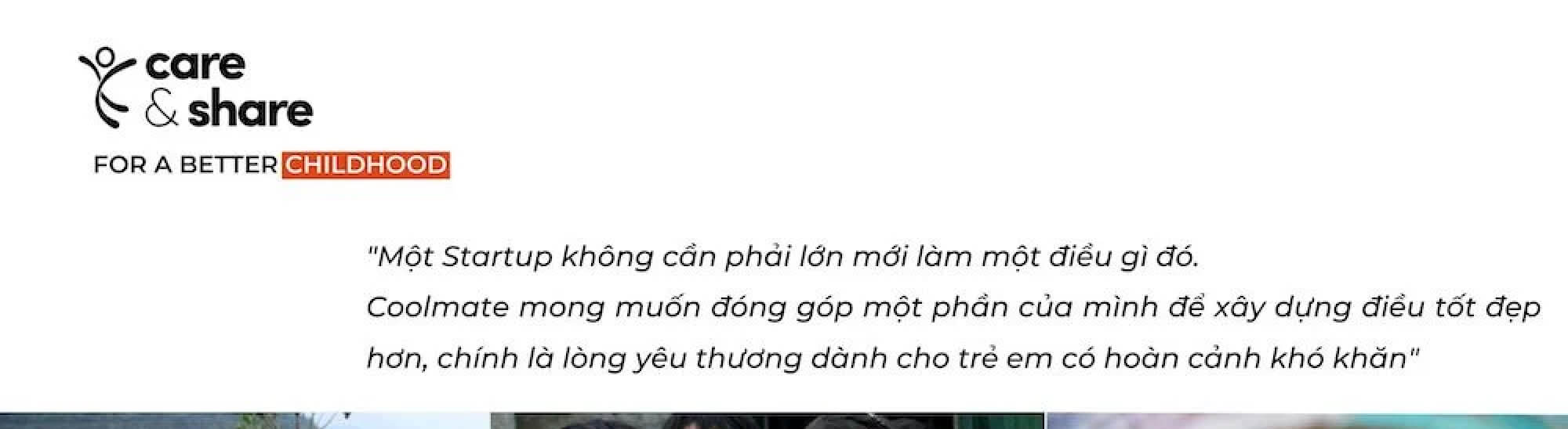 Logo Care & Share và trích dẫn ý nghĩa về dự án For a better childhood