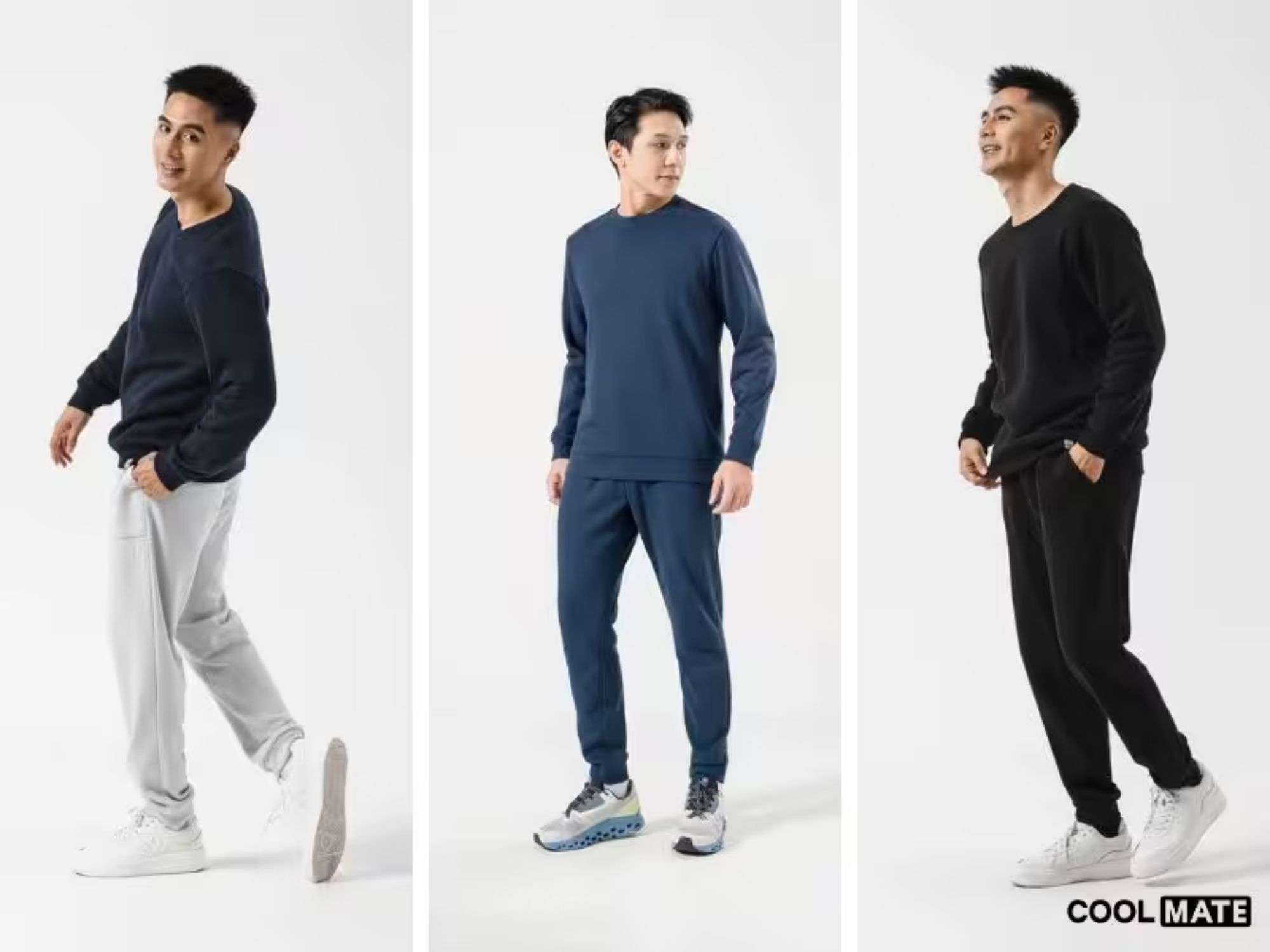 Phối đồ với áo sweater nam và quần jogger năng động