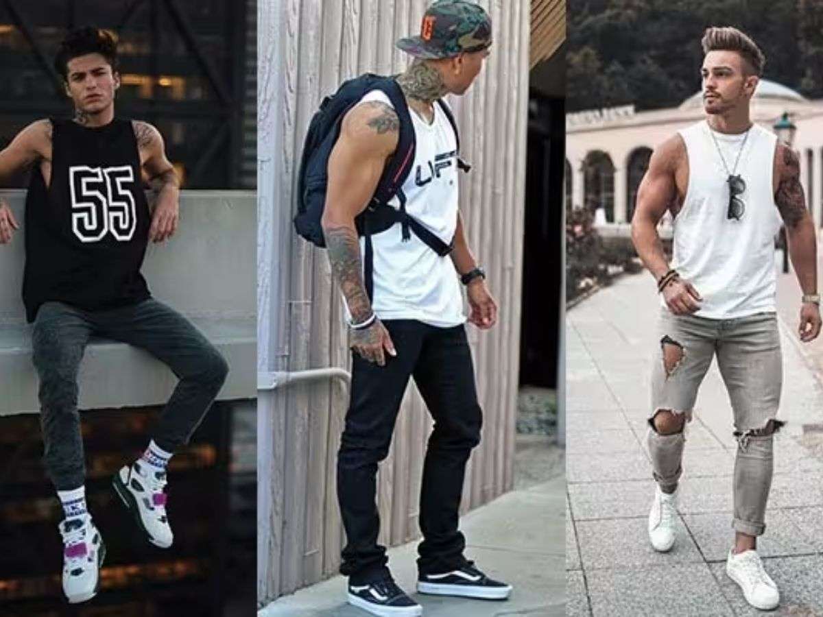 Phối đồ với áo tanktop và quần jean