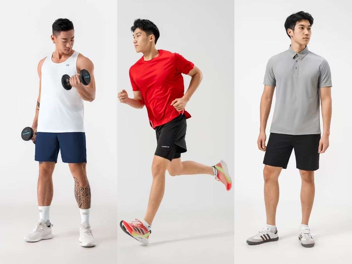 Người mẫu nam phối đồ năng động với tất thể thao nam Coolmate