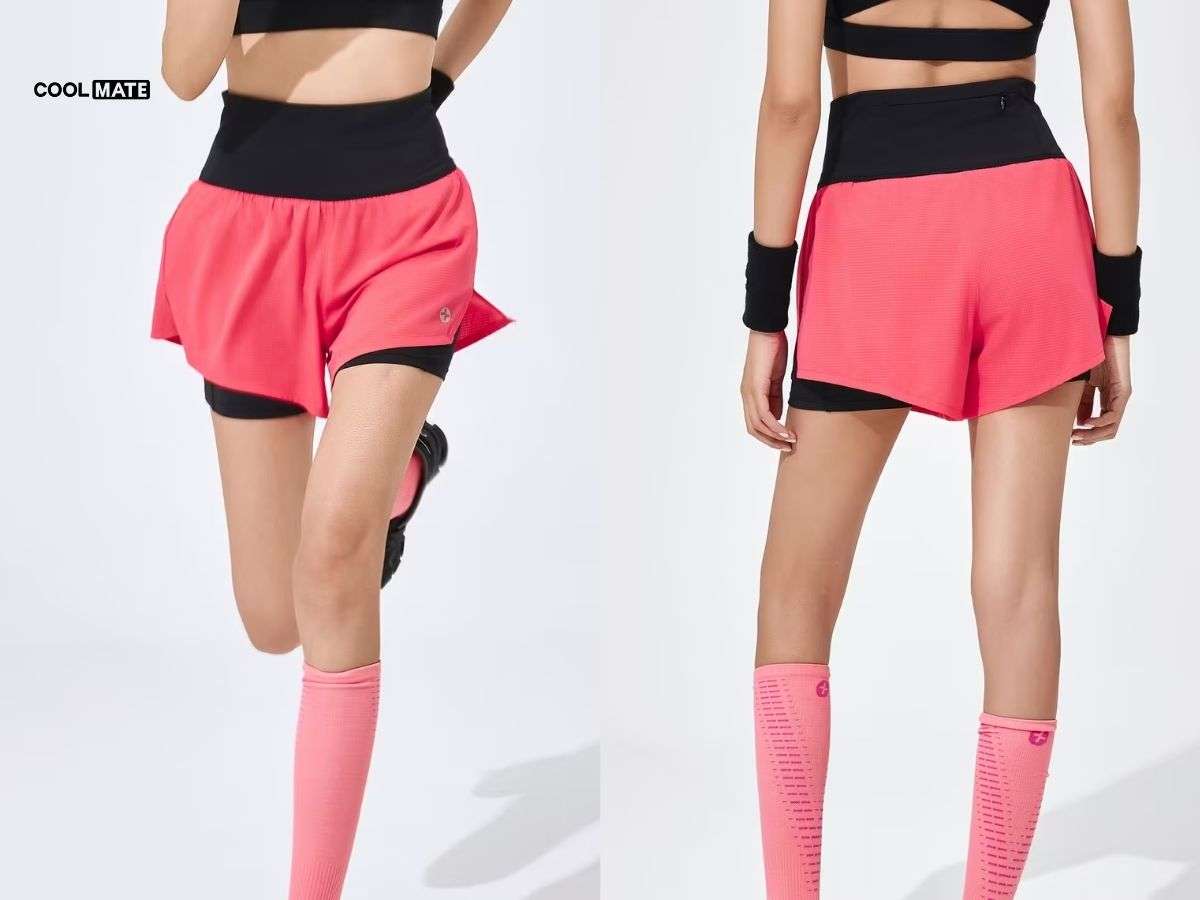 Quần short nữ 2 lớp Race Shorts, thoáng, co giãn, phản quang
