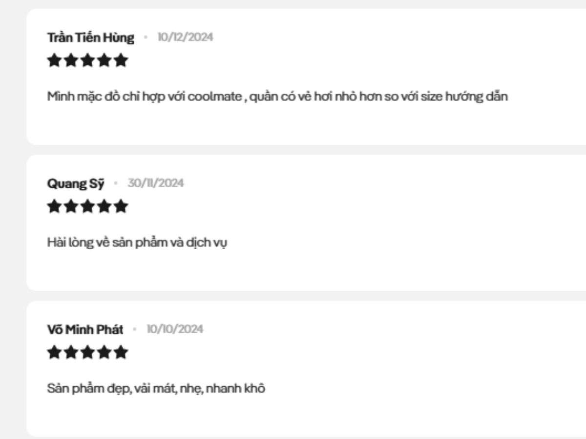 Chia sẻ của khách hàng khi dùng áo trên website