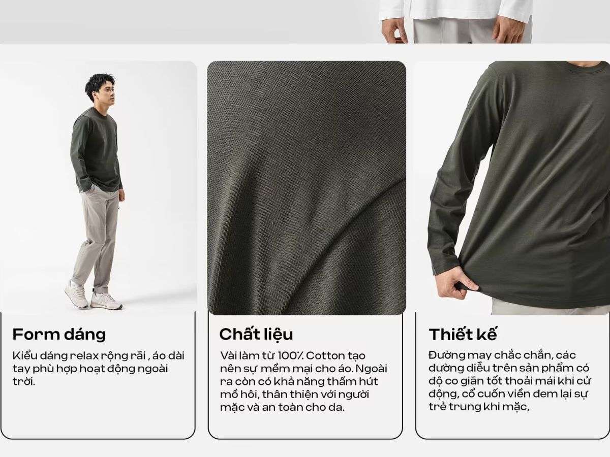 Áo được thiết kế theo form Relax Fit phù hợp với hầu hết dáng người