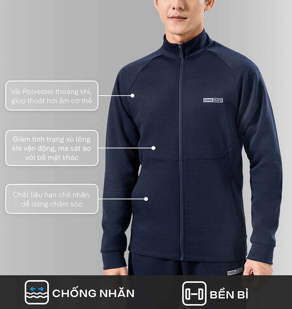 Các tính năng nổi bật của áo khoác Pro Active: thoáng khí, giảm xù lông, hạn chế nhăn