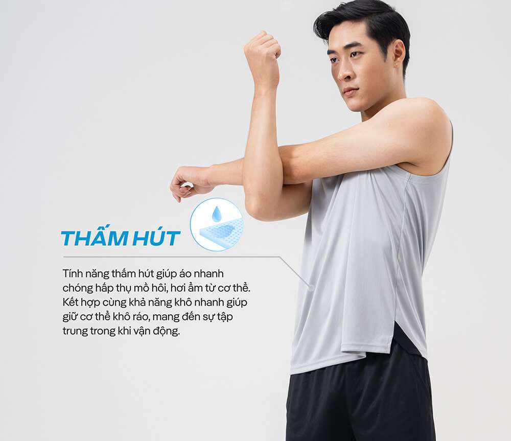 Tính năng thấm hút của áo tanktop active