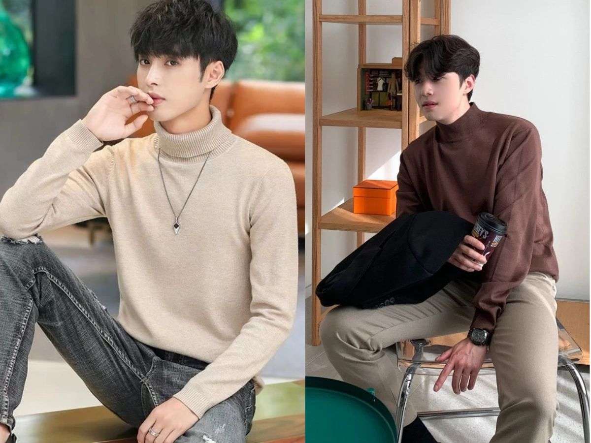 Áo len cổ lọ ôm body phong cách Hàn Quốc