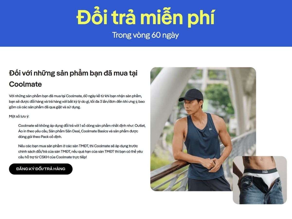 Chính sách đổi trả và dịch vụ chăm sóc