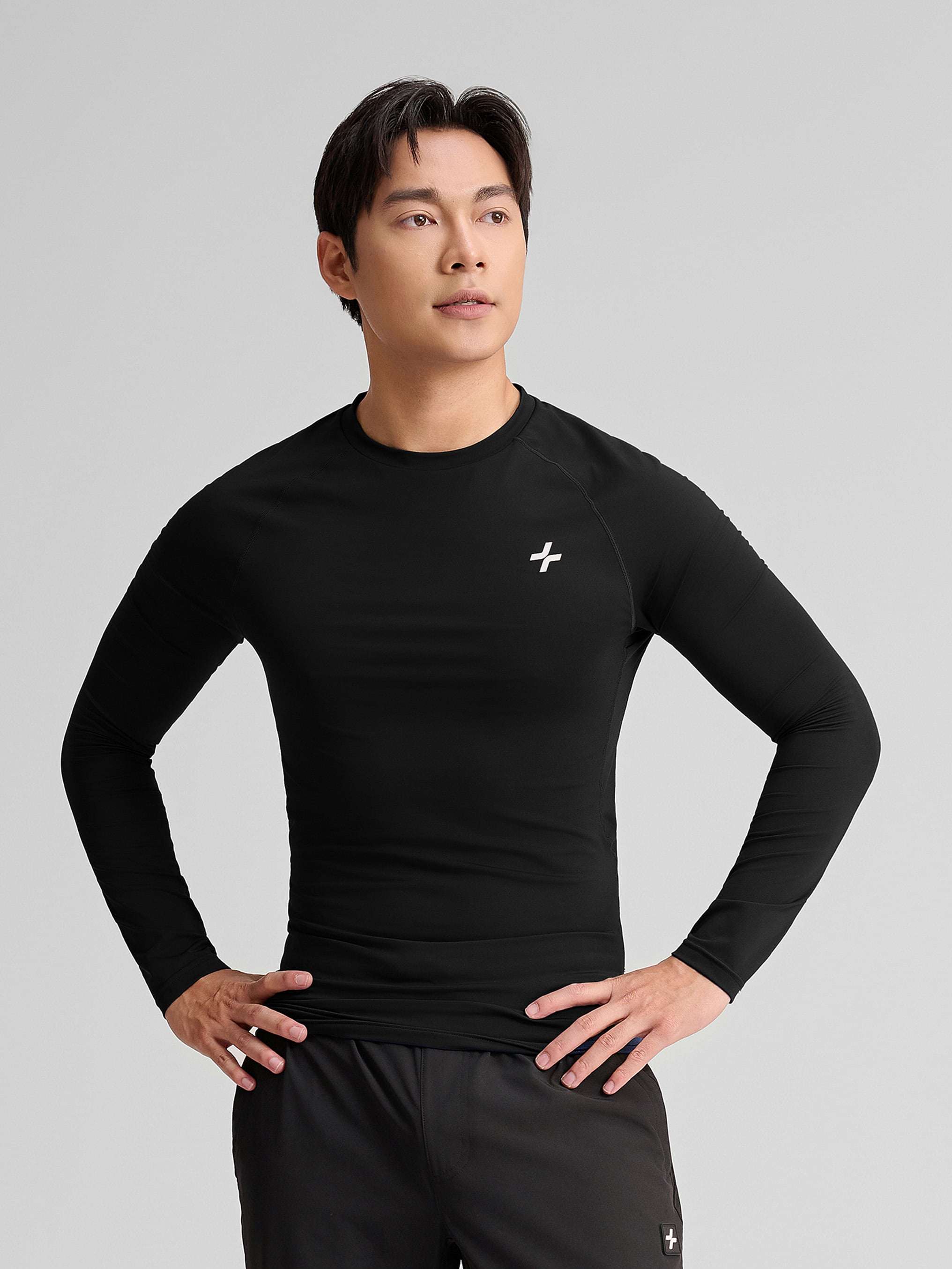 Áo dài tay thể thao nam Logo Active Slim - undefined