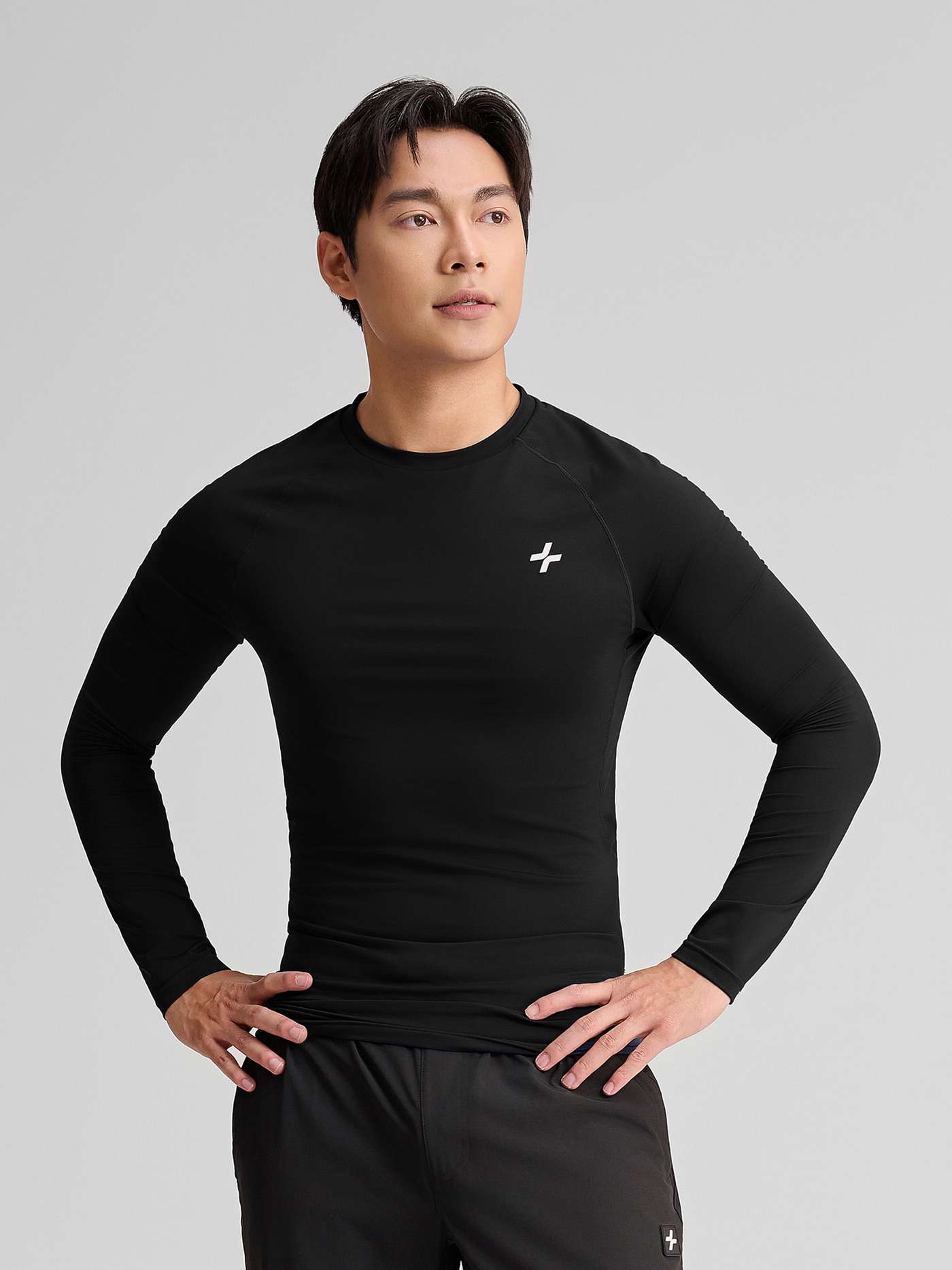 Áo dài tay thể thao nam Logo Active Slim - undefined
