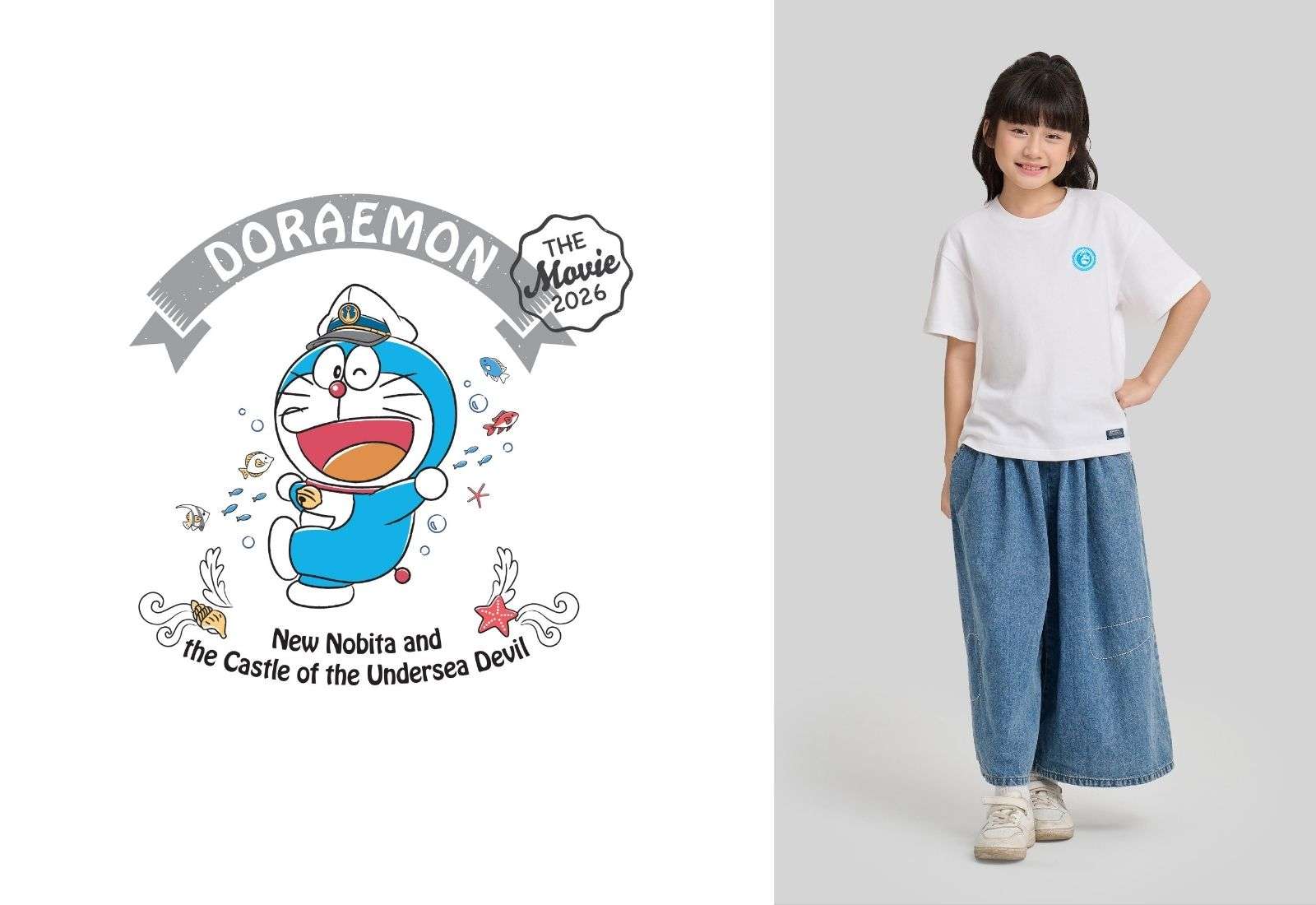 Áo thun trẻ em Doraemon Khám Phá Biển Cả