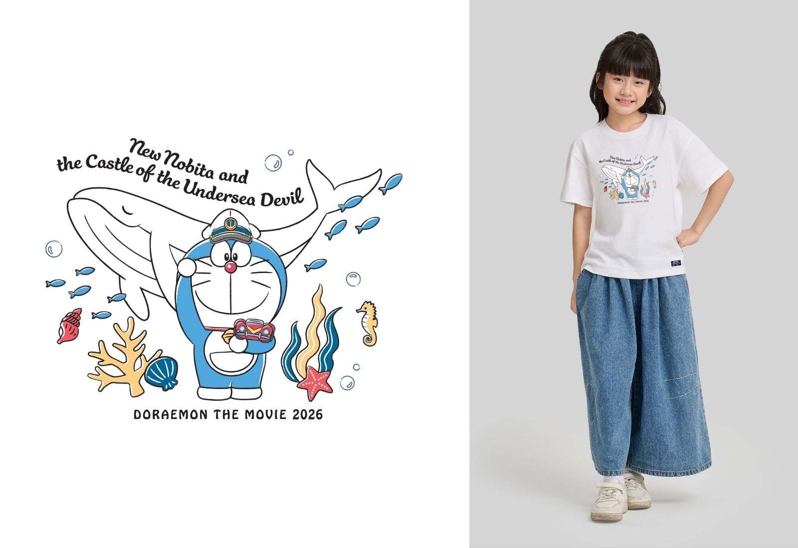 Áo thun trẻ em Doraemon Thanh Âm Đại Dương