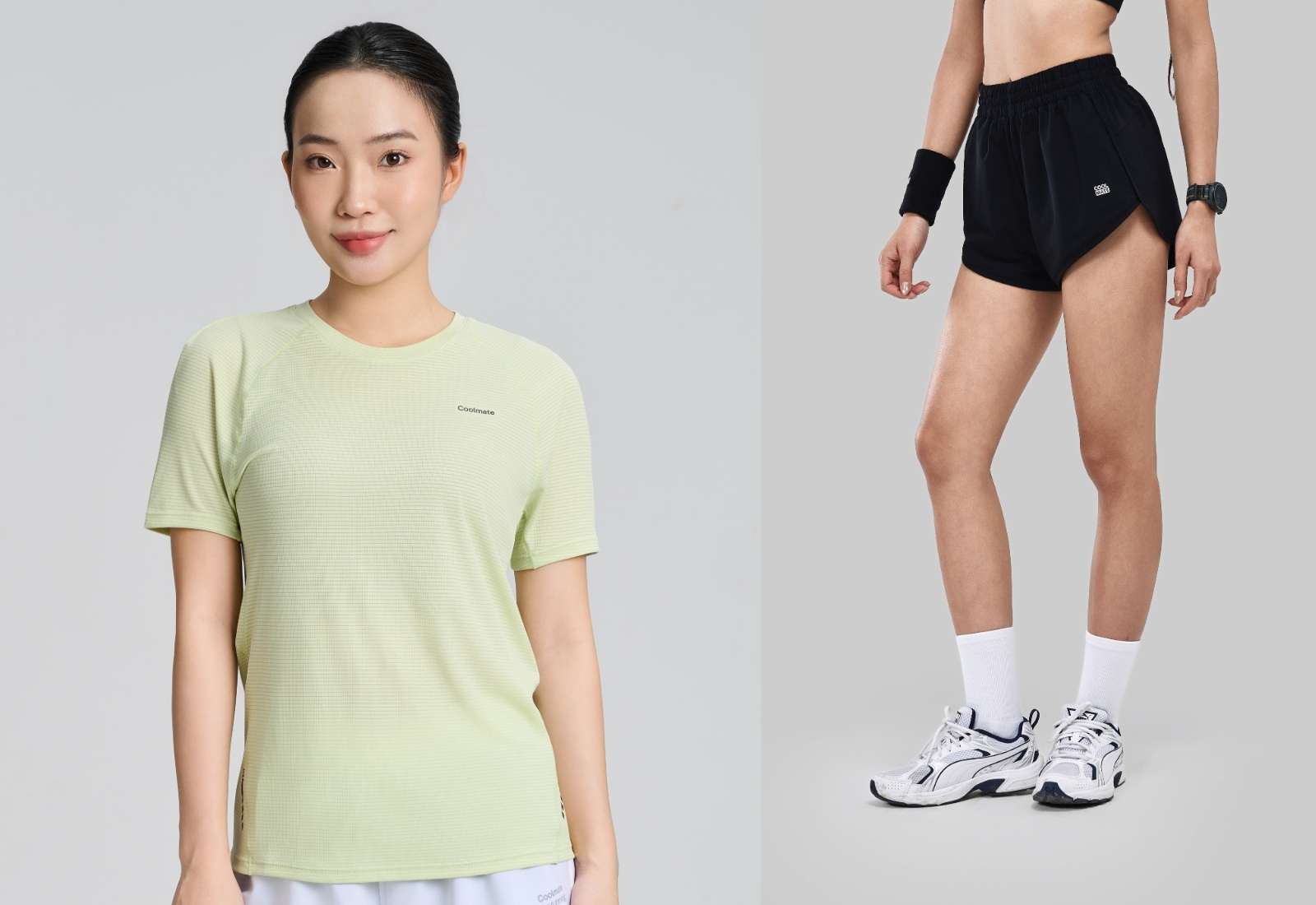 Set đồ tập thể thao nữ 3 - Xanh lá trắng