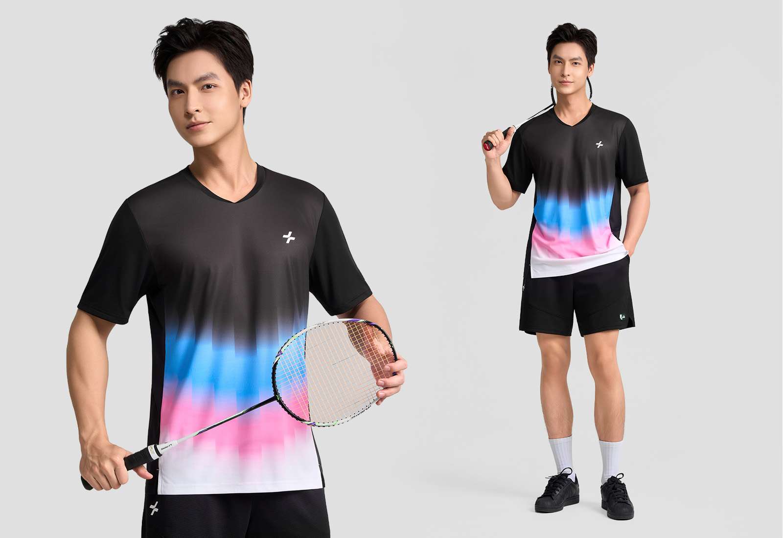 T-shirt cầu lông nam Graphic Faded Smash Energy