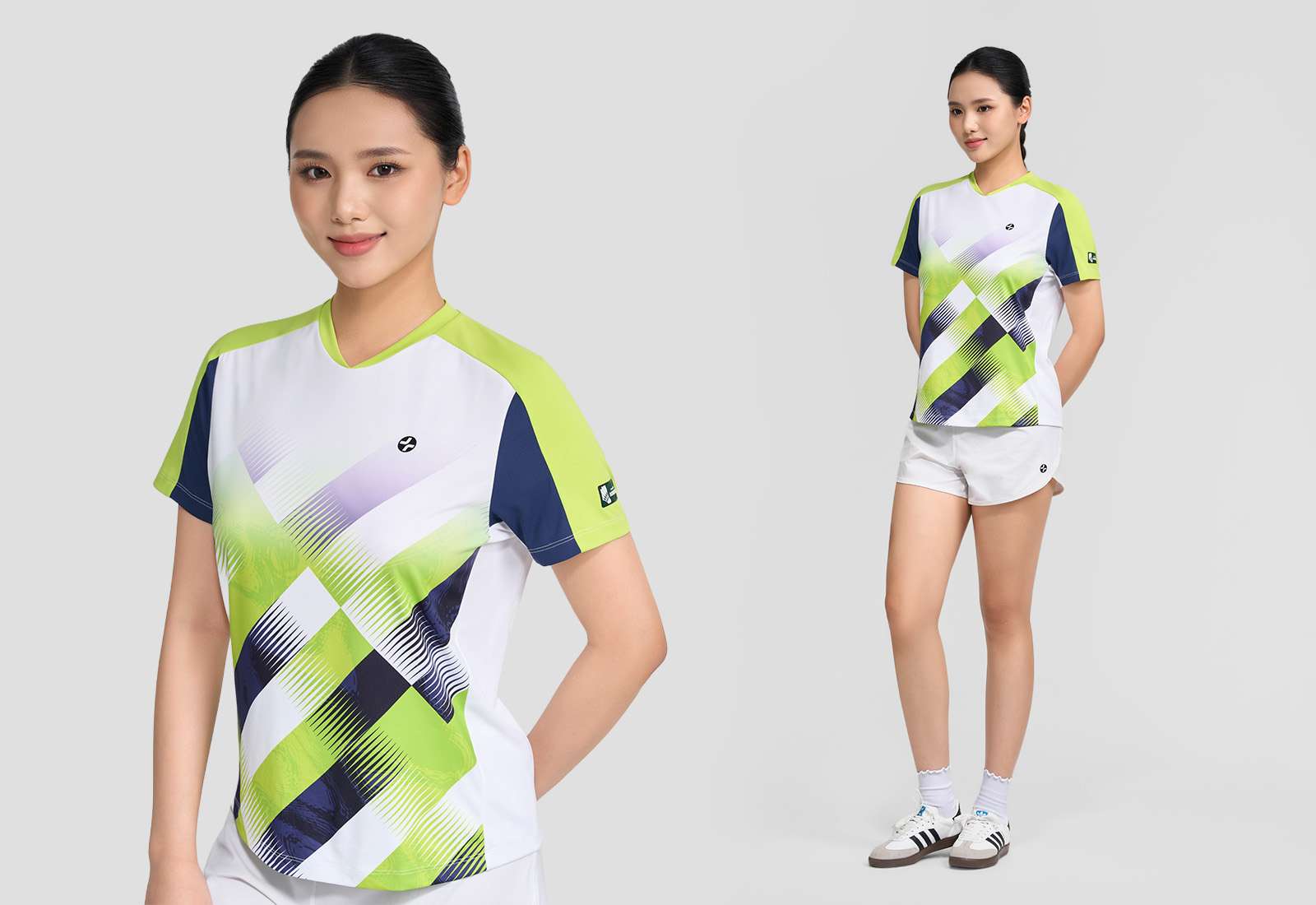 Tshirt cầu lông nữ Graphic Slash Smash Energy