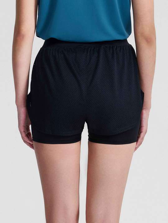 Quần shorts thể thao nữ 2 lớp Mesh Essentials - undefined