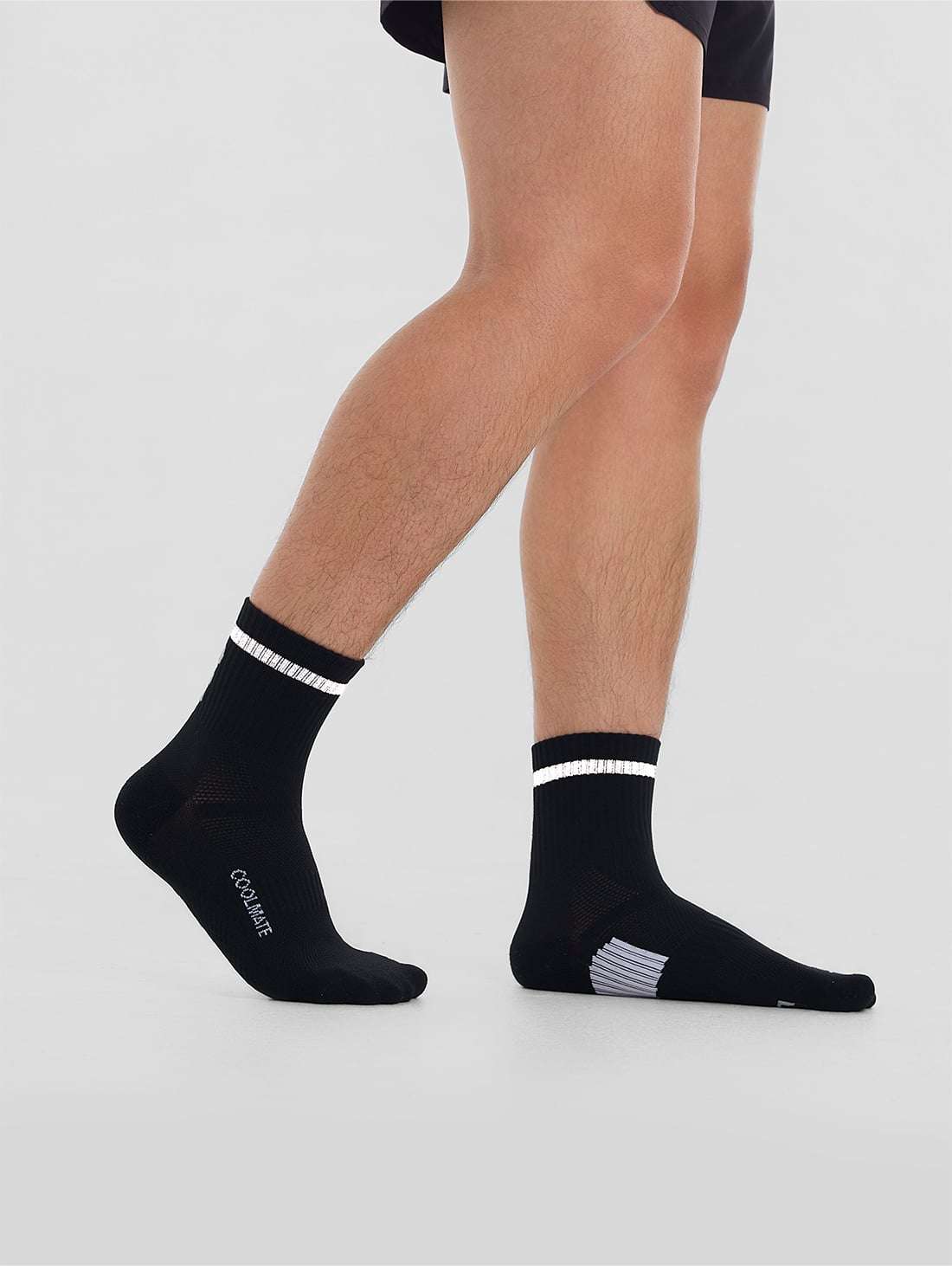 Tất chạy bộ unisex phản quang cổ trung "Run Safe In The Dark" - undefined