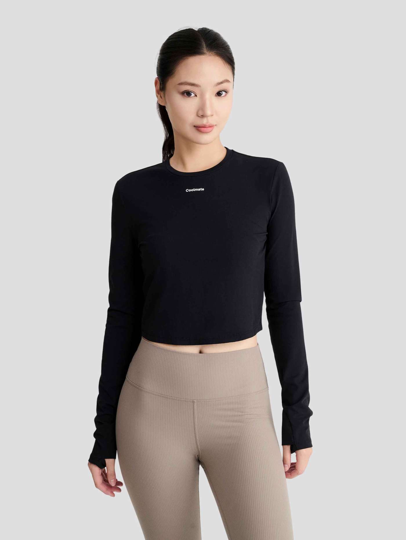 Áo dài tay thể thao nữ Croptop Flex - undefined